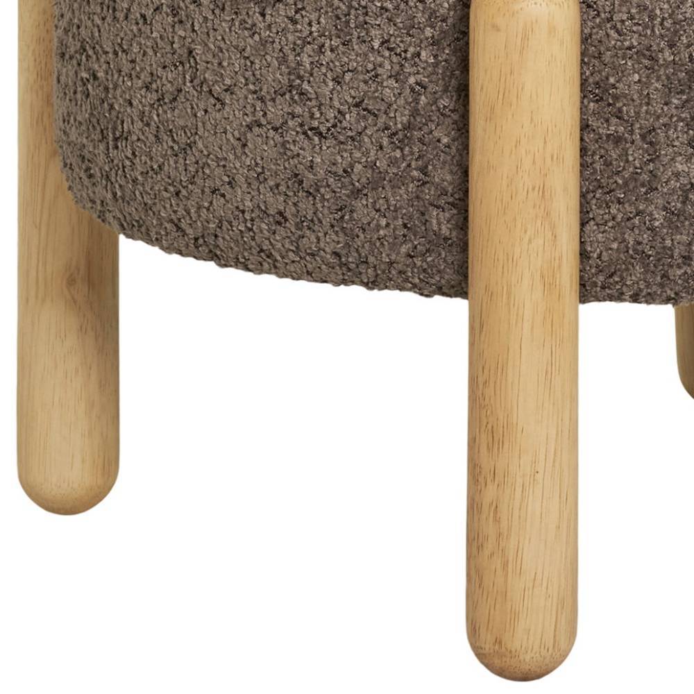 Polsterhocker mit Truhe in Braun Boucle - Pasterra