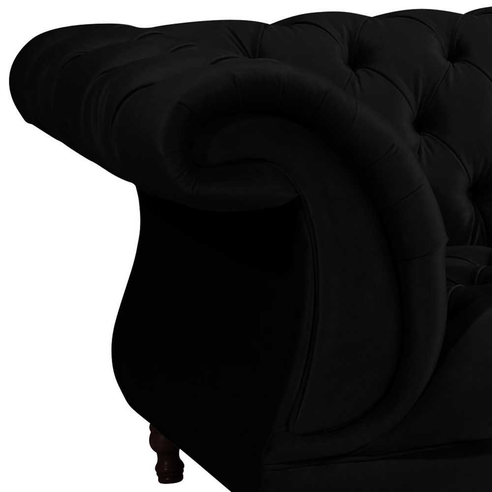 Barock Design Couch in Schwarz Samtvelours - Isipia