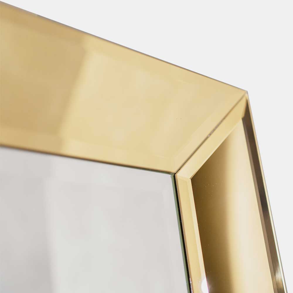 Spiegel mit Glasrahmen in Gold - Sognory