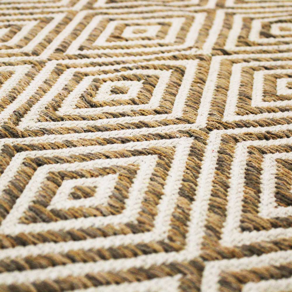 Teppich mit modernem Rautenmuster aus Baumwolle - Zalabete