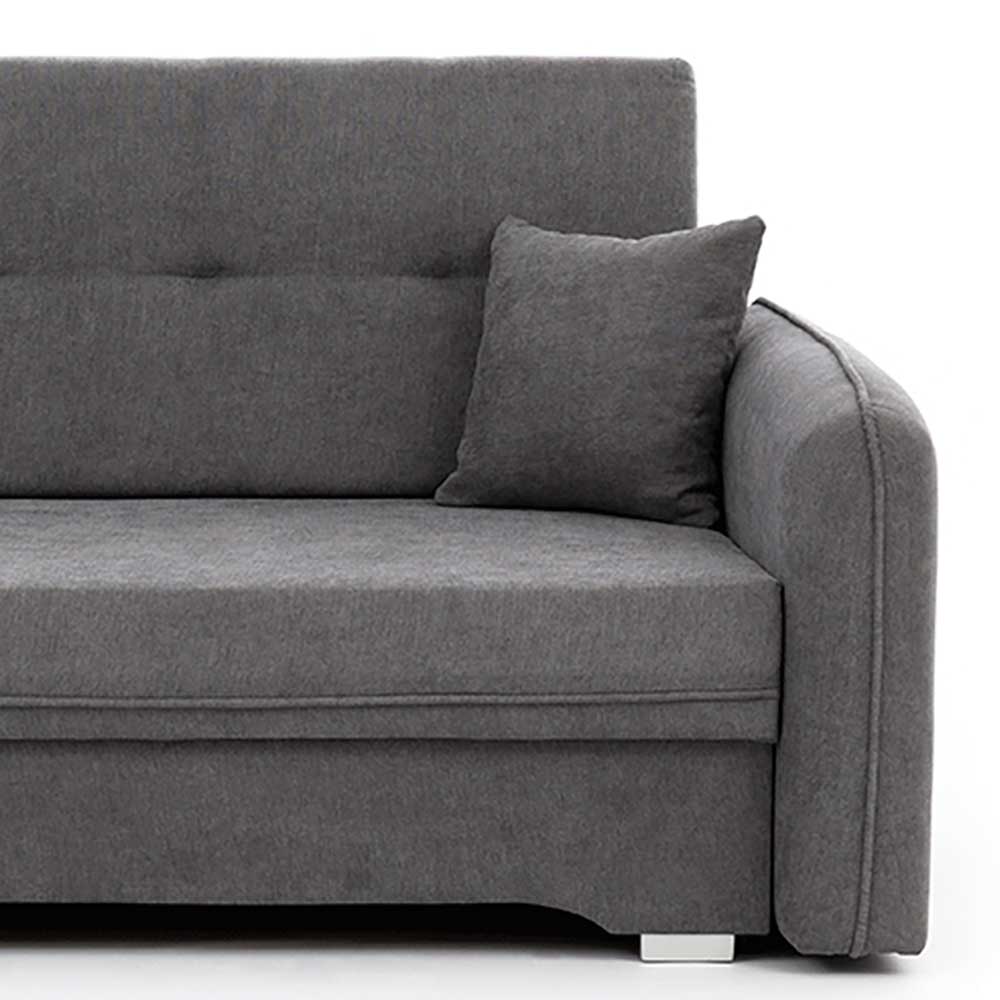 Bettcouch mit Federkern aus Velours Dunkelgrau - Lictona
