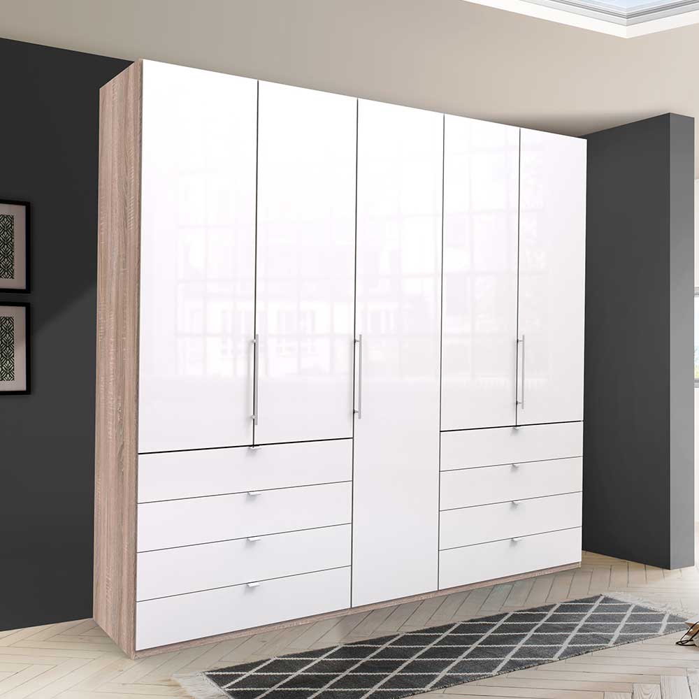Schlafzimmer-Kleiderschrank mit Tür & 2 Falttüren - Bosays