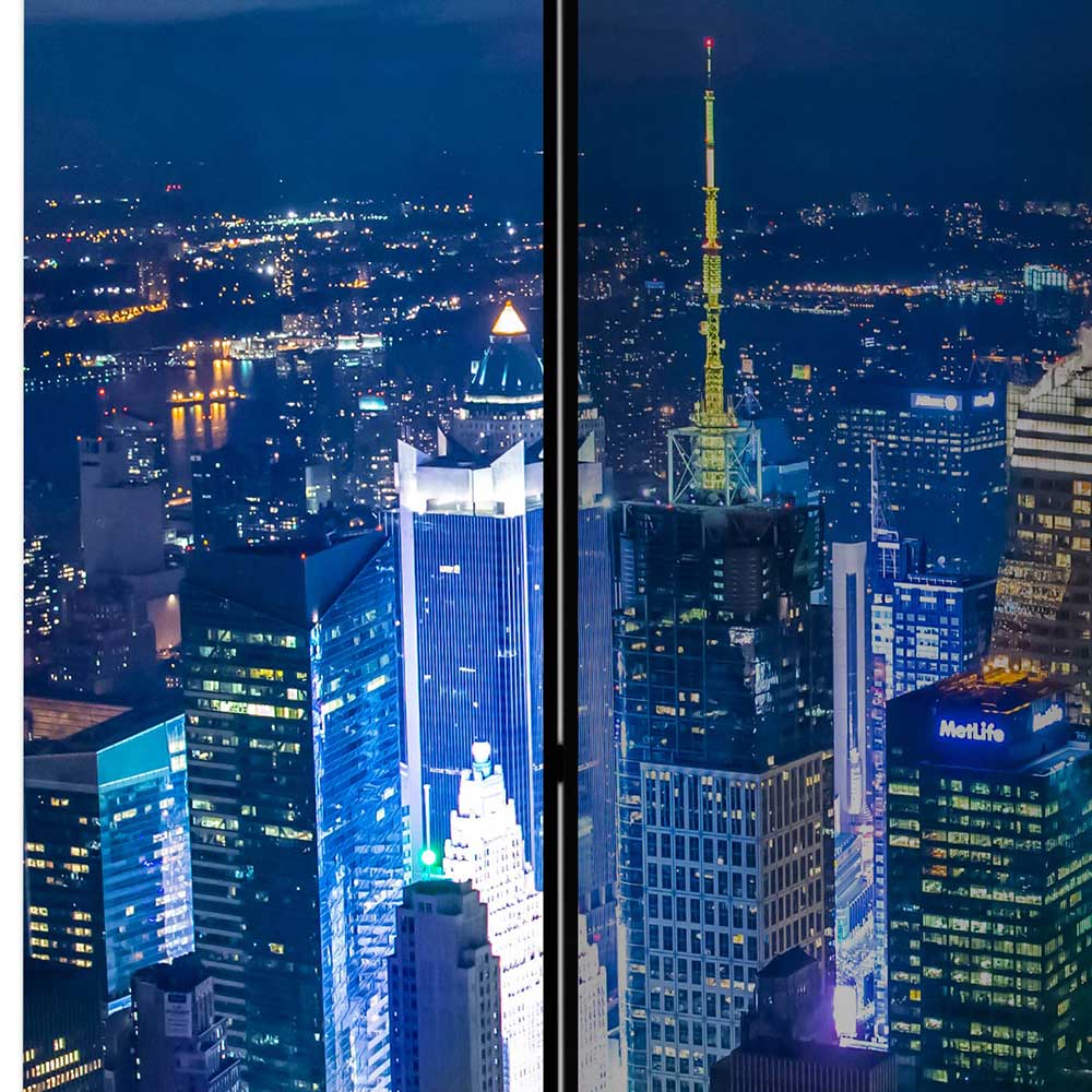 NYC Paravent mit Fotodruck Manhattan bei Nacht - Slam