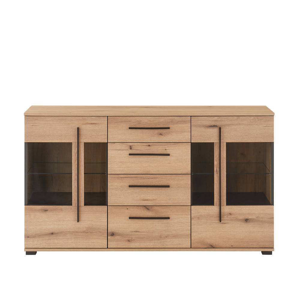 Vitrinenkombination und Wandboard Set - Brocus (vierteilig)