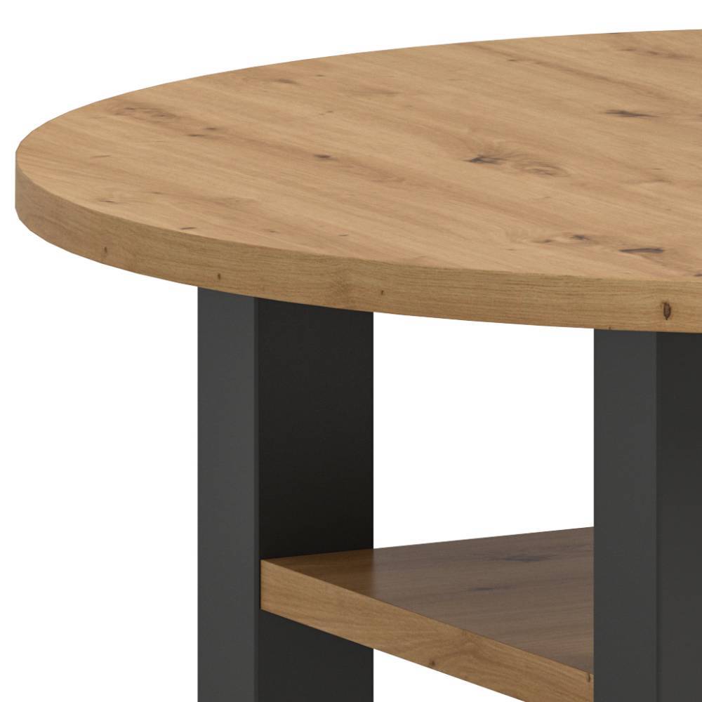 Runder Sofatisch mit Ablage - Cibao