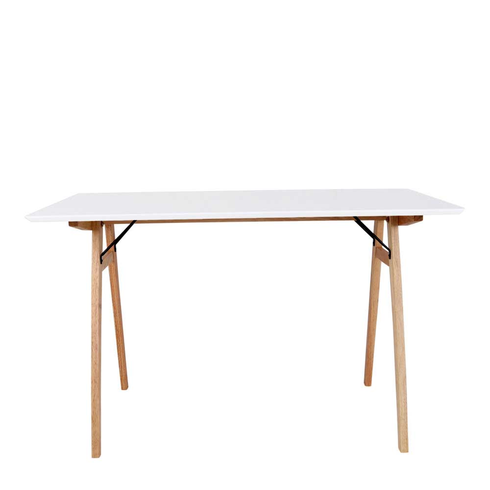 120x60 Schreibtisch in Weiß & Natur - Cora