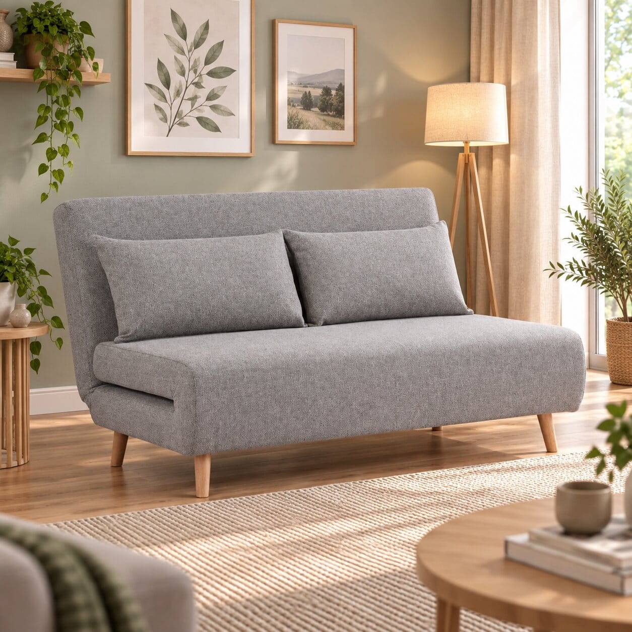 Faltsofa in Grau und Birke - Lucas