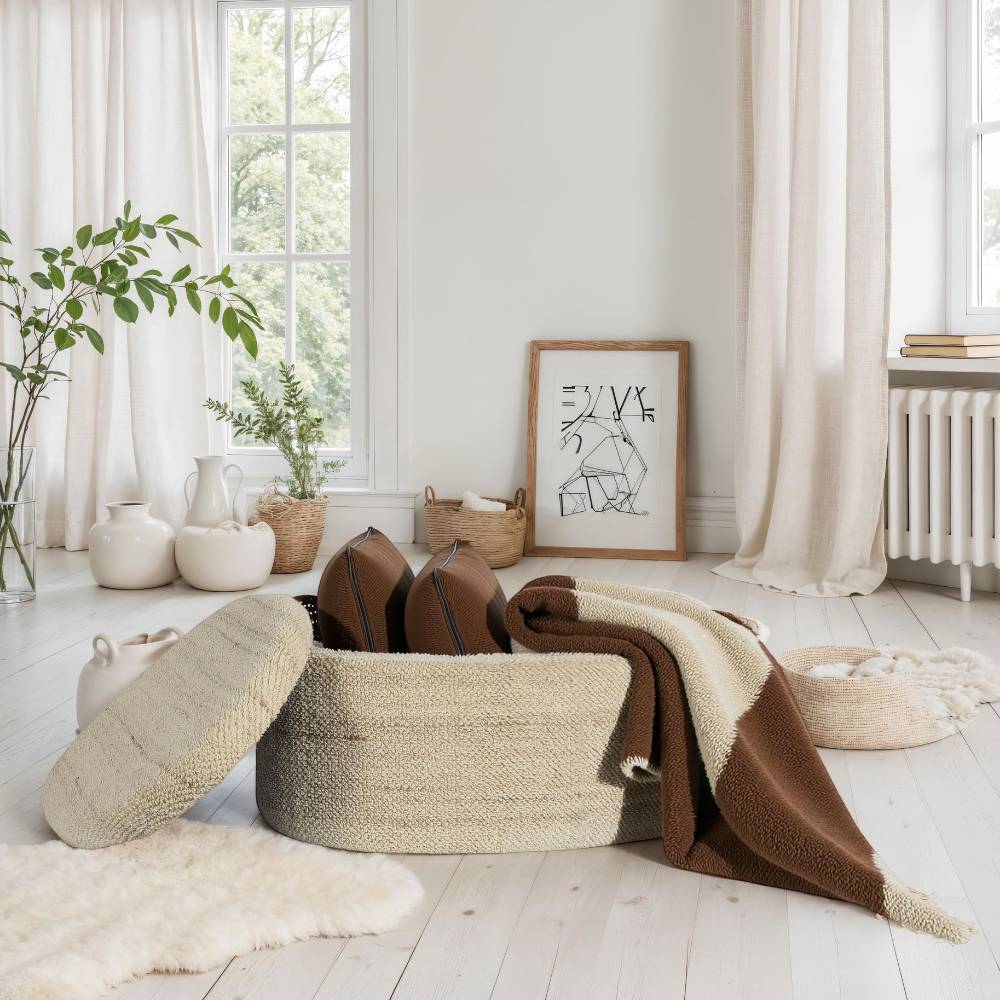 Ovaler Pouf mit 30 cm Höhe - Yarisis