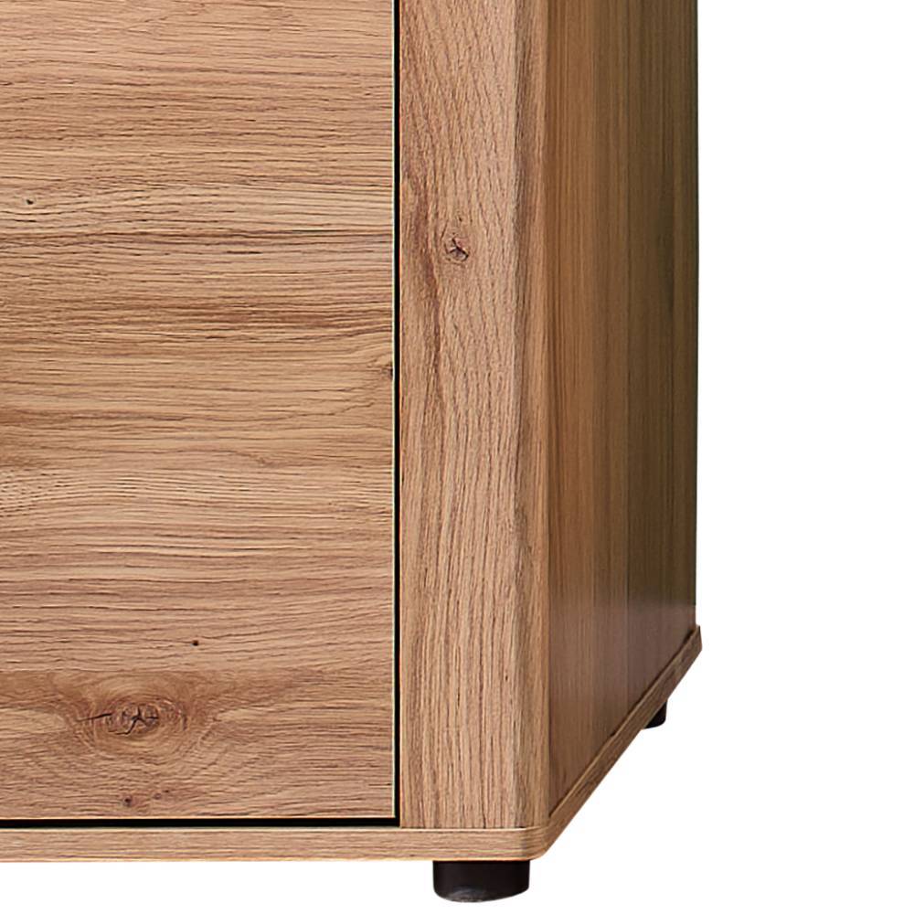 Wohnzimmer-Vitrinenschrank in Eiche Holzoptik - Zorro