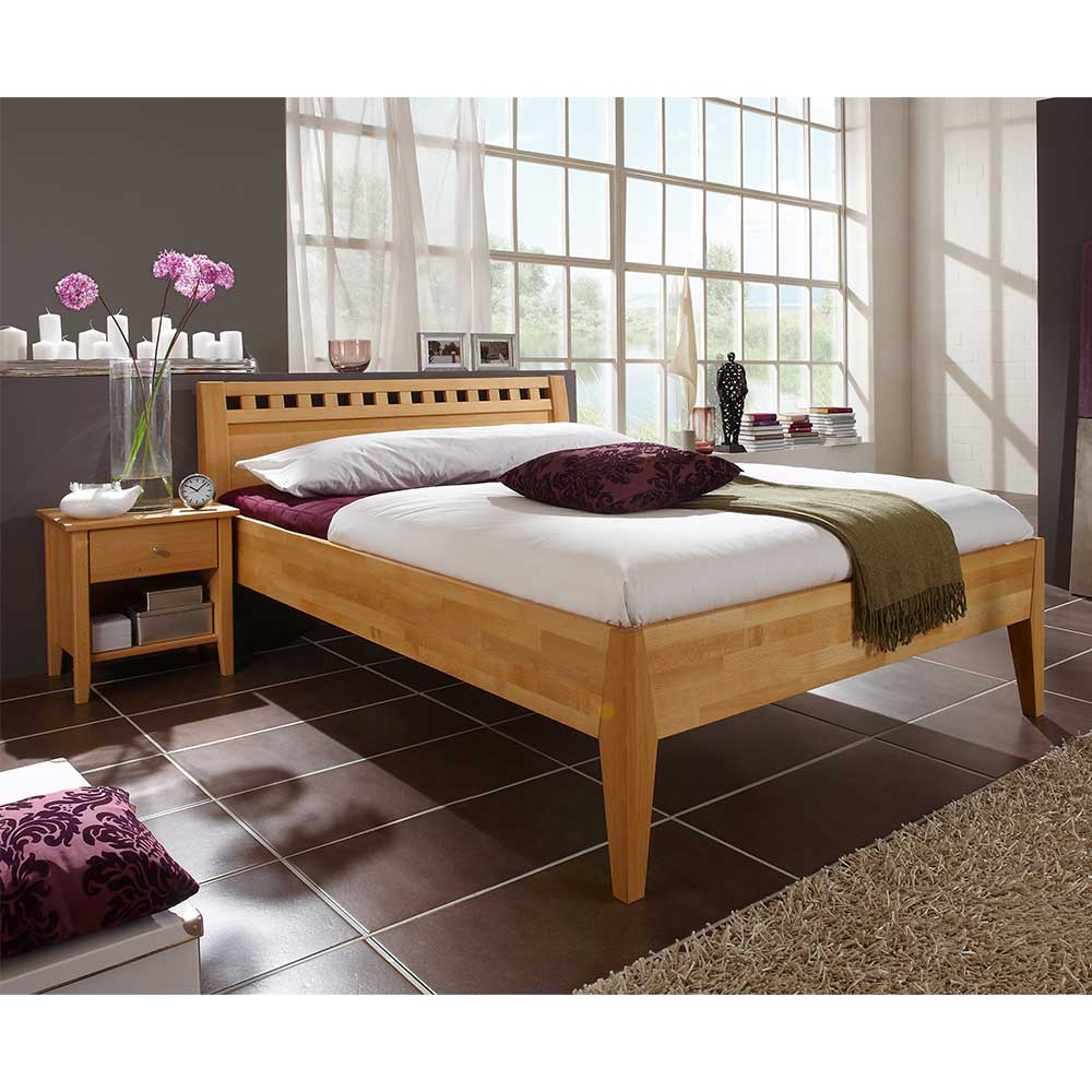 Bett mit Nachtkonsolen Kombi-Set - Malivia (dreiteilig)
