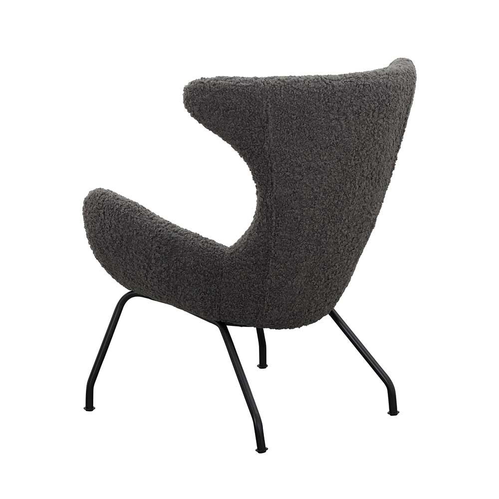 Stylischer Sessel mit grauem Plüsch bezogen - Simple