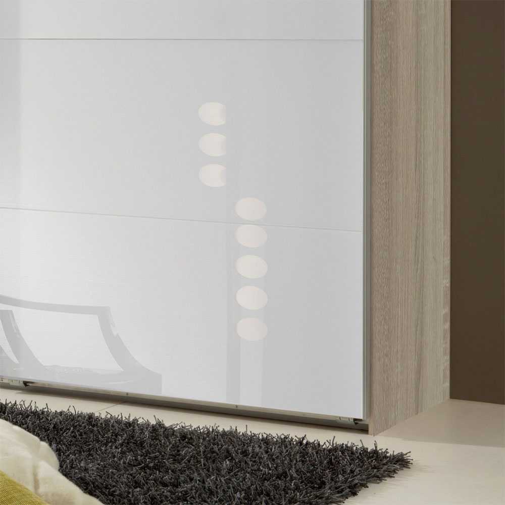 Schlafzimmerschrank Arno mit Weißglas