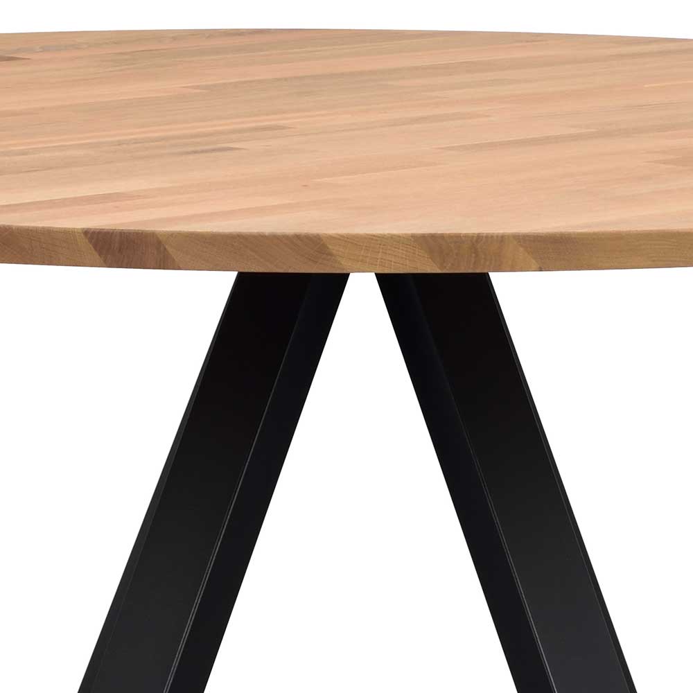 Runder Tisch mit Schweizer Kante aus Eiche - Fadrina