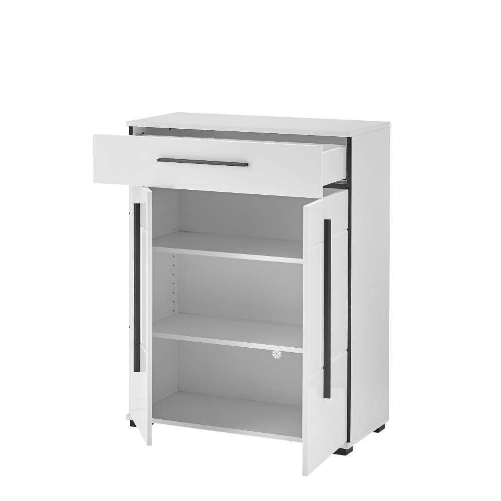 Design-Vertiko in Weiß mit Schwarz - Ingmesan