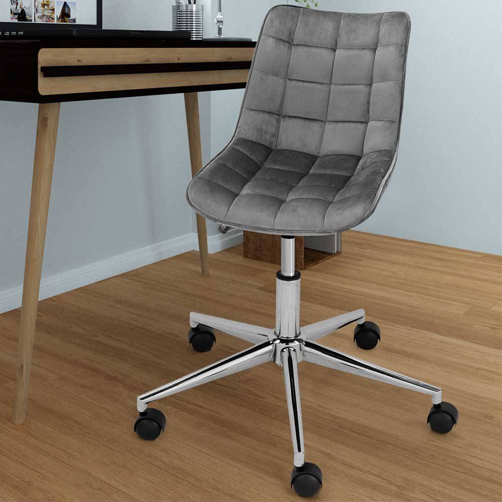 Bürostuhl in Grau Samt - modernes Design - Croscony