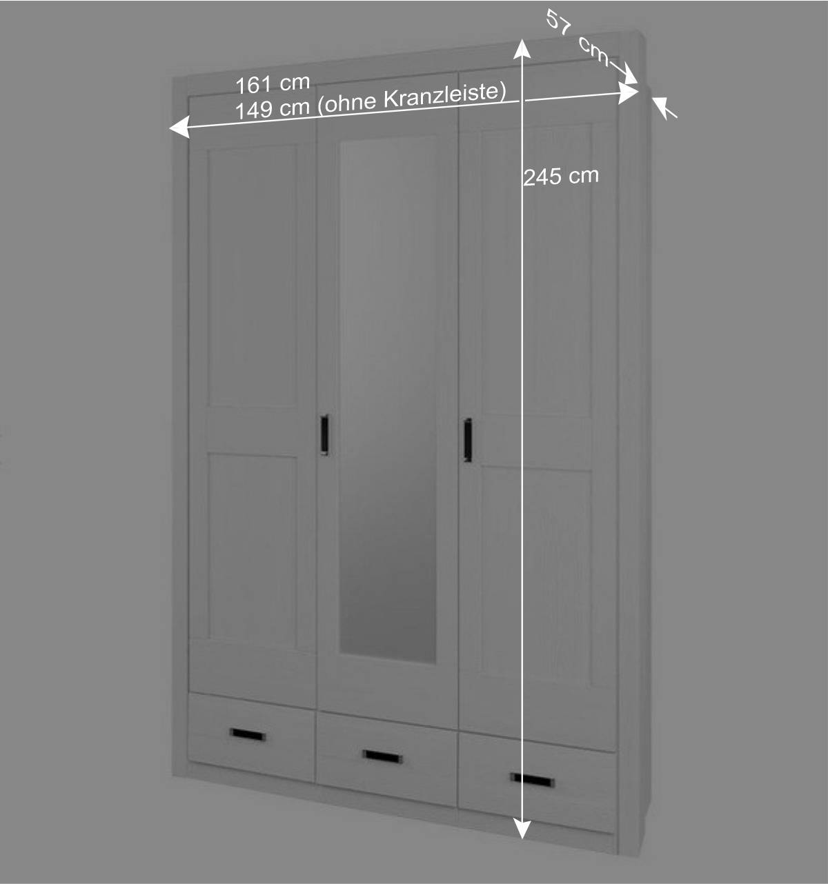 Country Style Schrank in Pinie Weiß - Imtreba I
