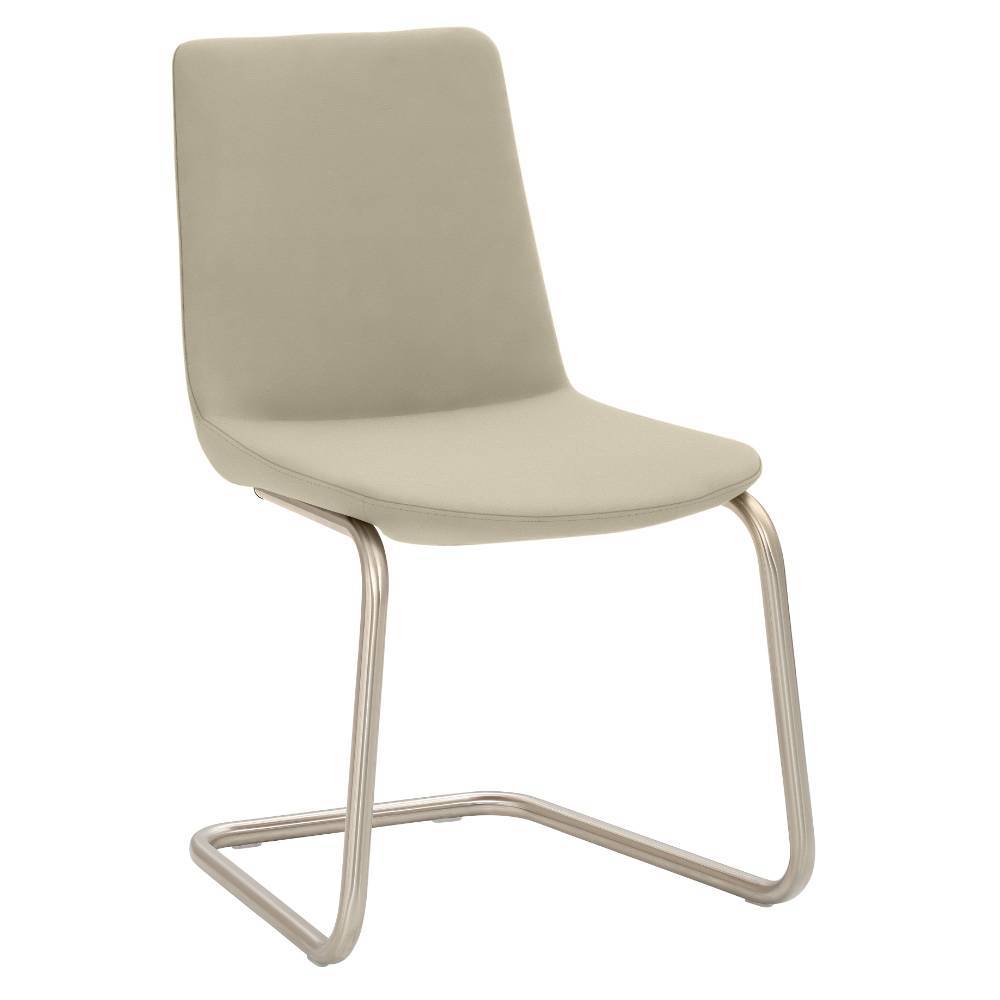 Freischwinger in Taupe und gebürsteter Edelstahl-Optik - Rovert
