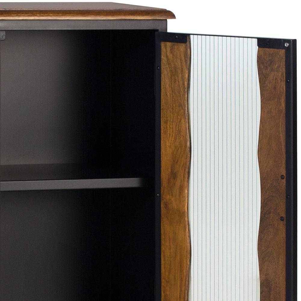 Design Türen-Kommode aus Mangoholz und Metall - Aglia
