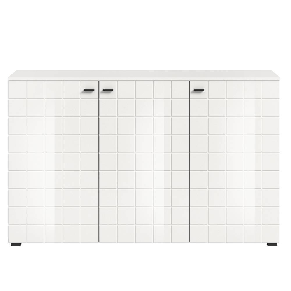 Türen-Kommode mit Fronten im Waffel Design - Lago