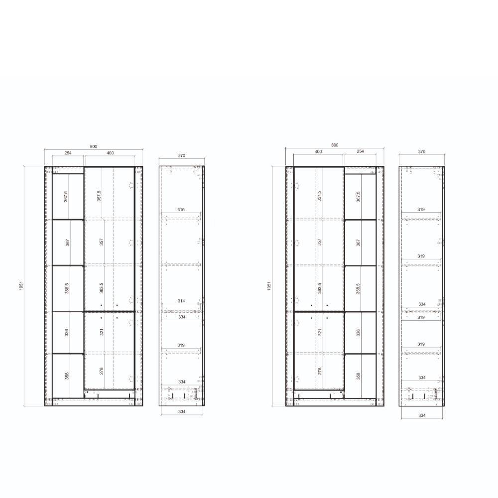 Wohnzimmerschrank Duo modern - Adejano (zweiteilig)