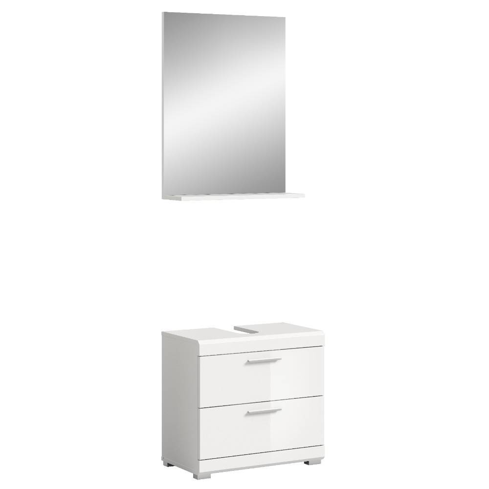 Waschbeckenschrank & Spiegel in Weiß - Henriette (zweiteilig)