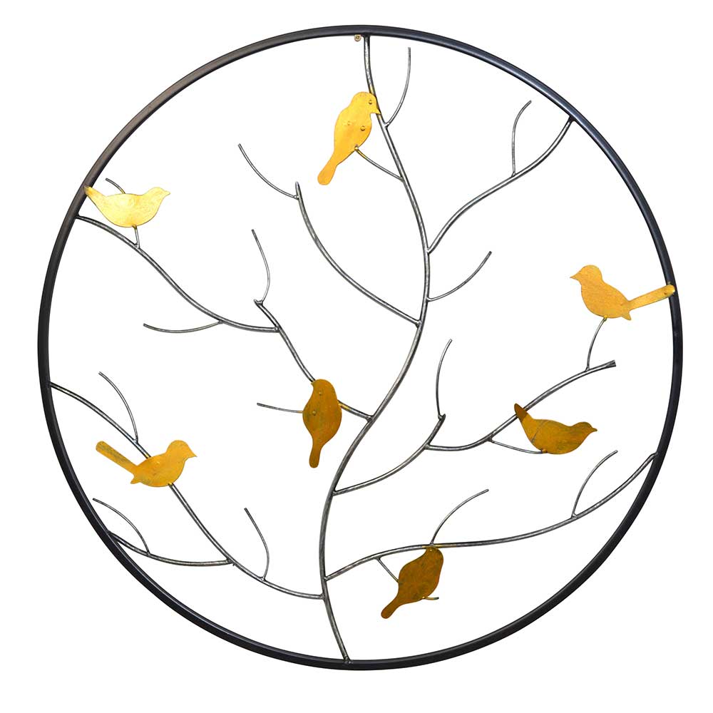 Runde Wanddeko Baum mit Vögeln - Azucar