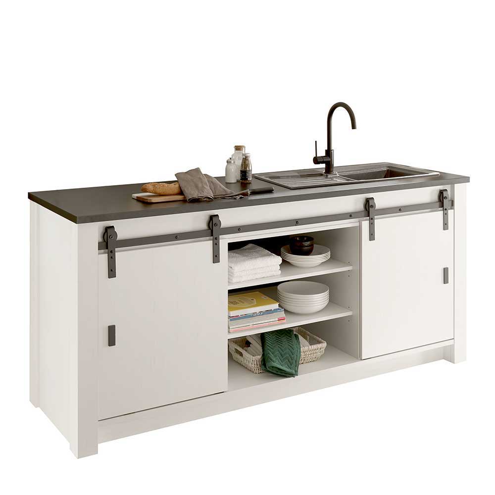 Küchenmöbel Kombination in Weiß Grau - Eture (dreiteilig)