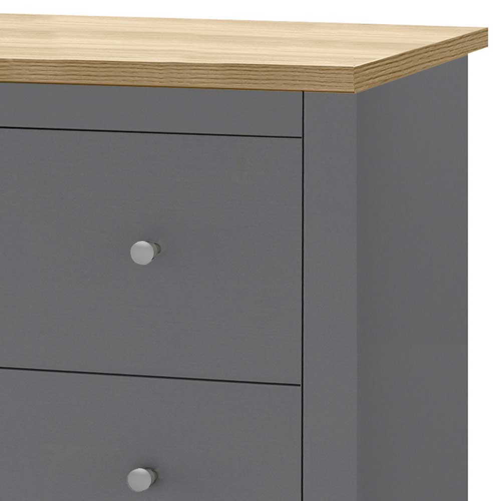 Scandi Chic Kommode in Grau mit Eiche - Donia