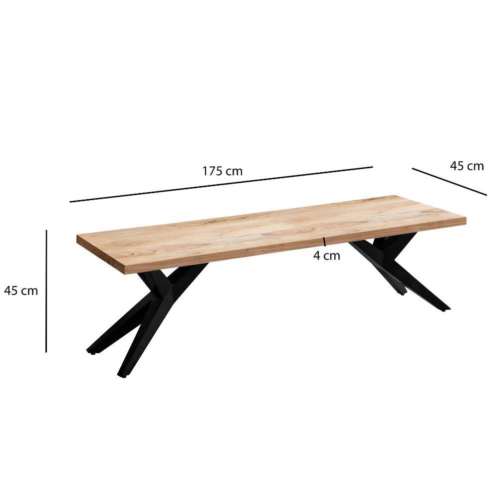 Design-Esstischbank aus Akazie Massivholz - Krispan