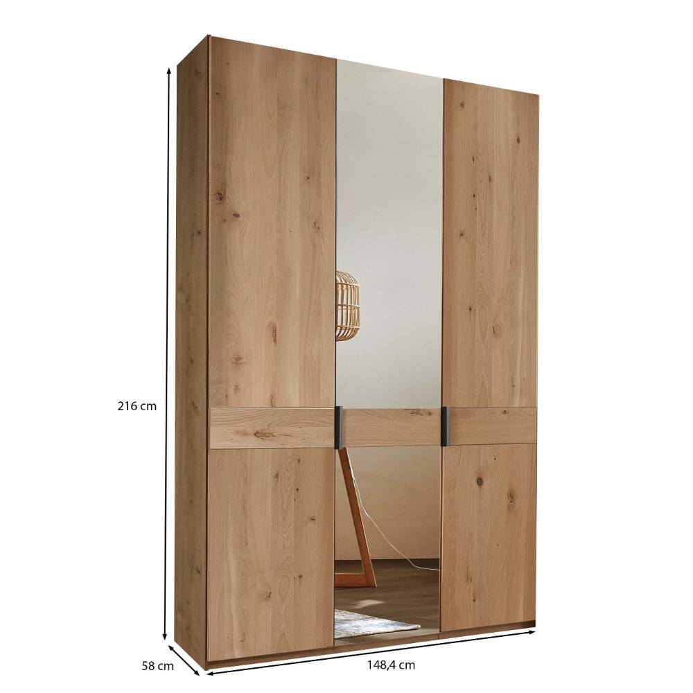 3-türiger Schlafzimmerschrank mit Spiegel - Yanicas