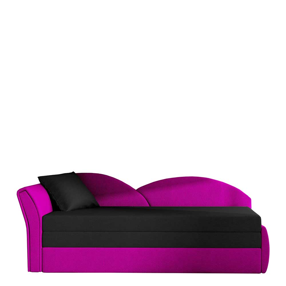Klappbare Recamiere in Magenta und Schwarz - Karneola