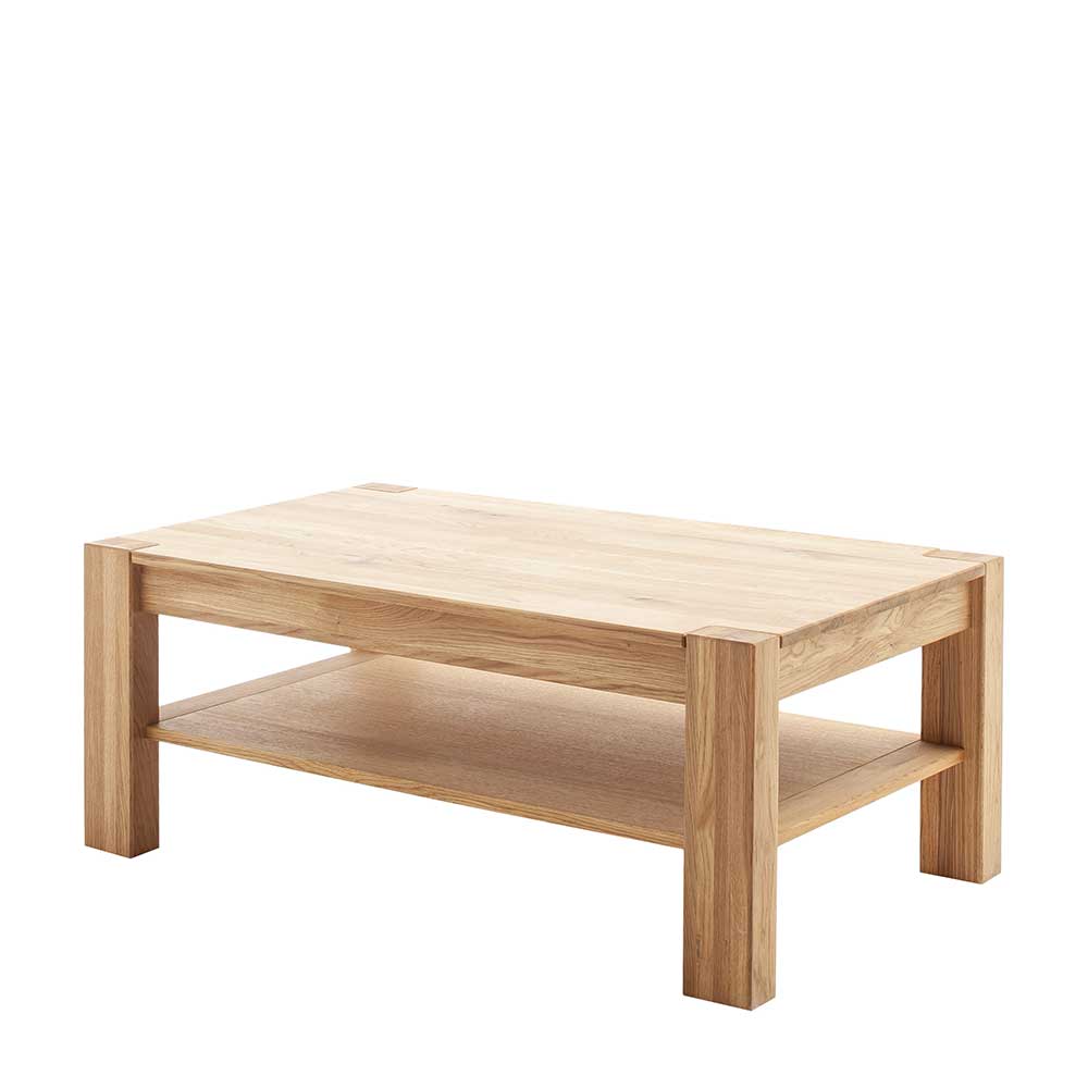 Wildeiche Couchtisch teilmassiv - Sophia
