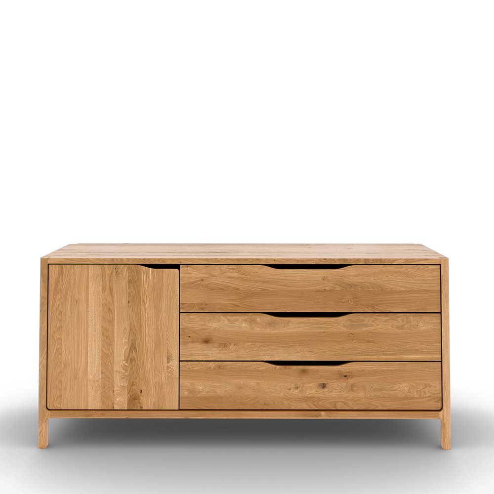Wildeiche Sideboard mit drei Schubladen und Tür - Laida