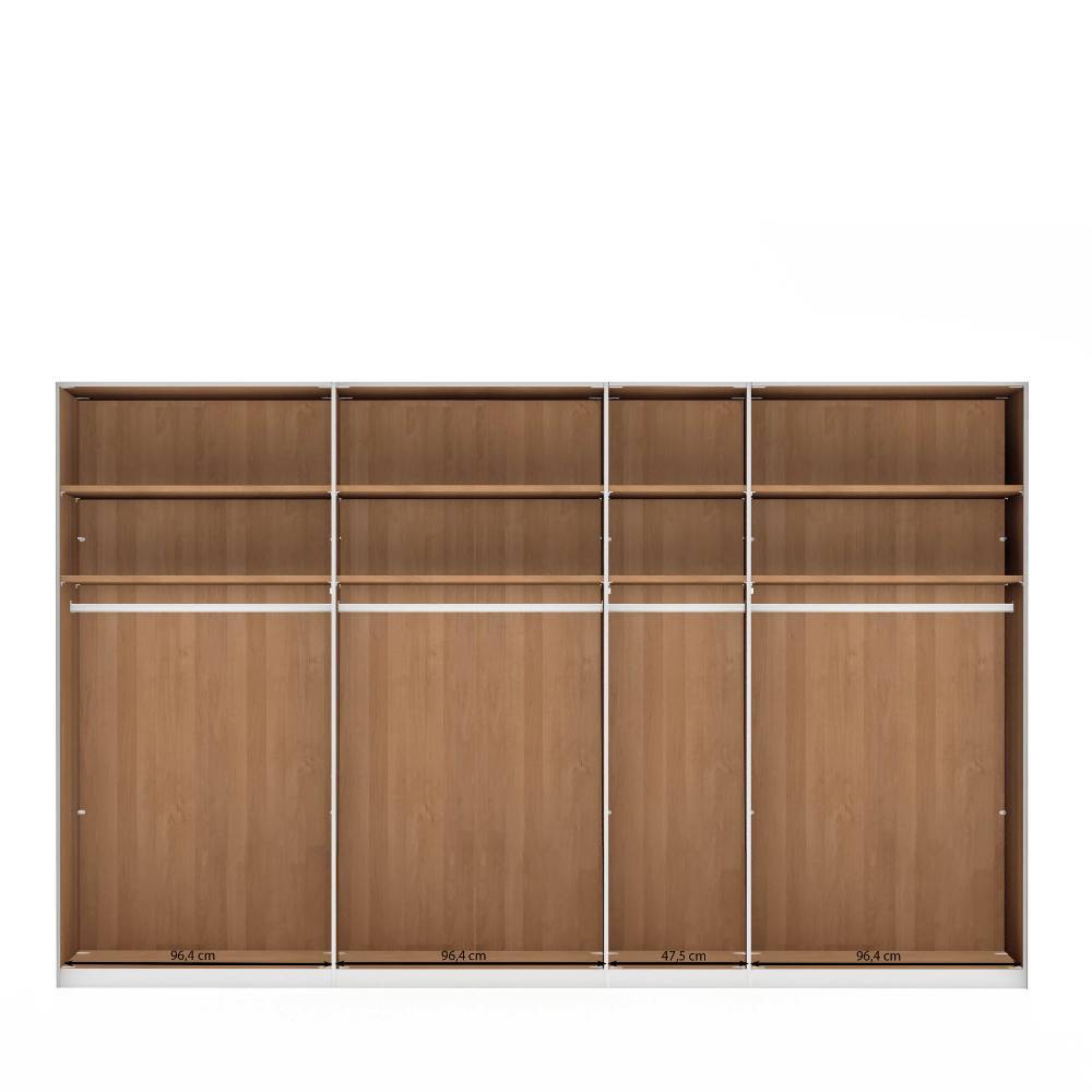 7-türiger Schlafzimmerschrank in Champagner - Nikoba