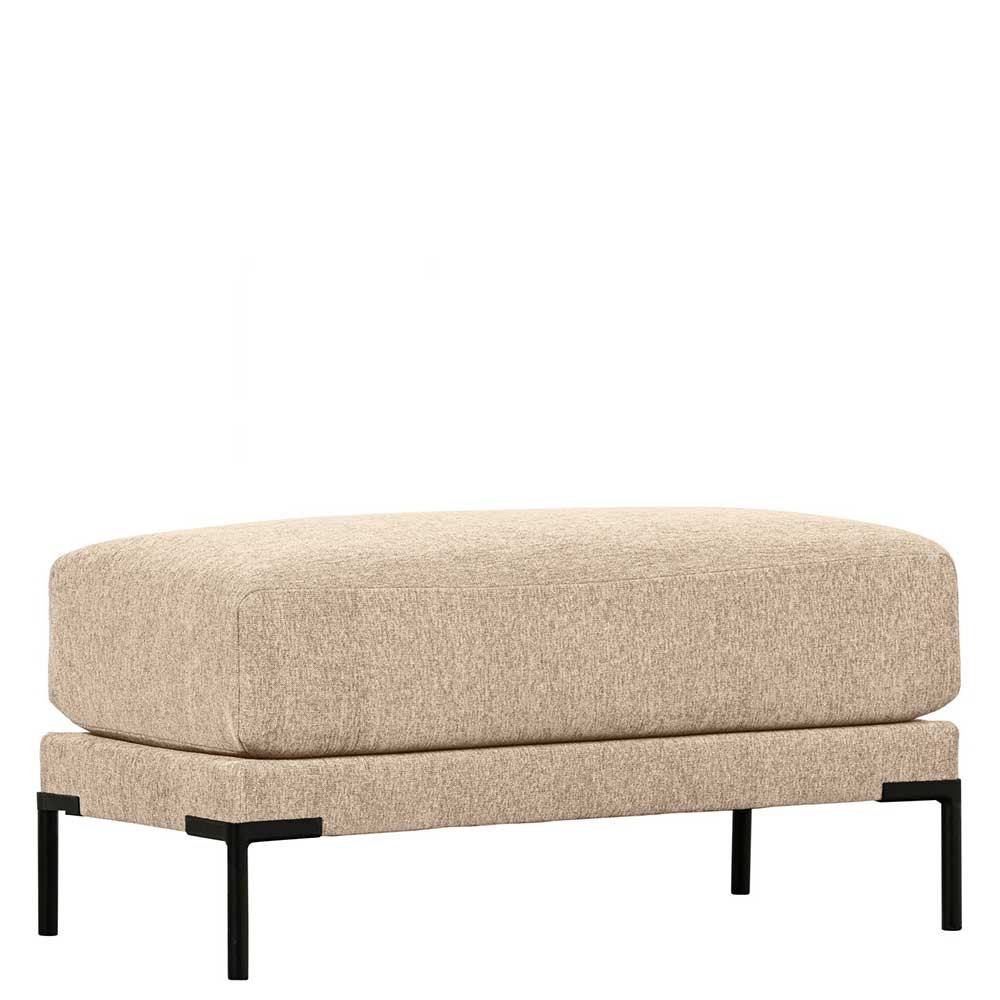 Hocker in Beigegrau mit Schwarz - Paola
