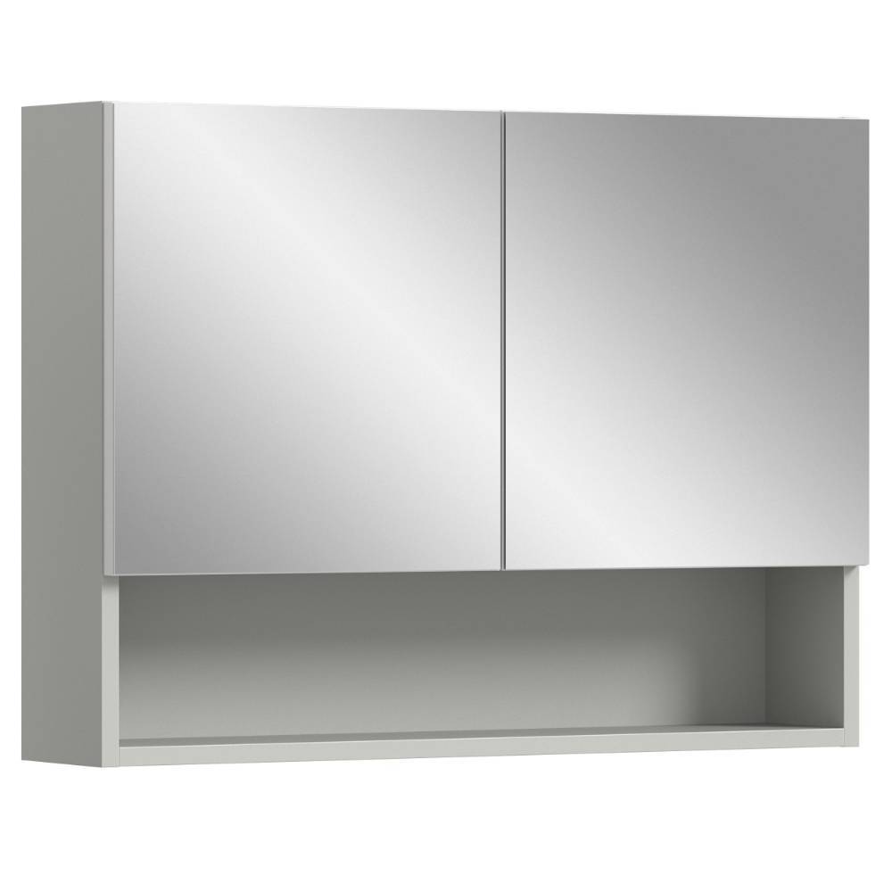 Spiegelschrank mit Doppeltür und Fach - Queenlo
