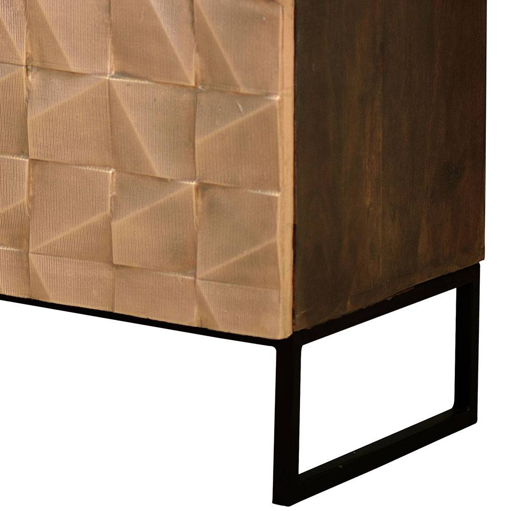 Design Sideboard in Bronze und Mango Natur - Bensez