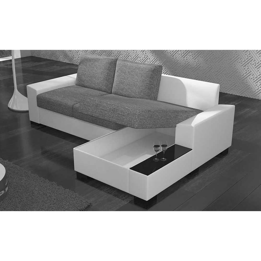 L-Schlafsofa in Dunkelgrün und Hellgrau - Pontevedra