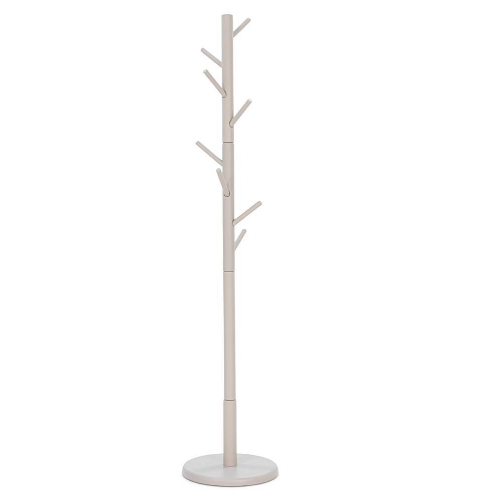 Standgarderobe aus Gummibaumholz in Taupe - Moore