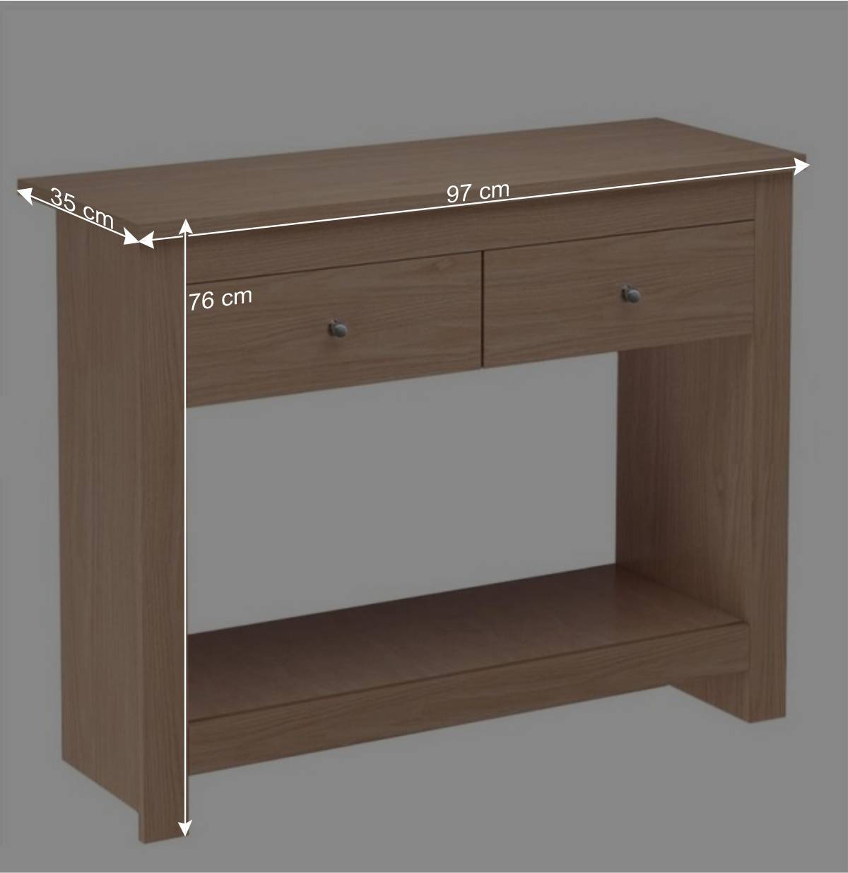 97x76x35 cm Konsolentisch in Eichefarben - Eliandas