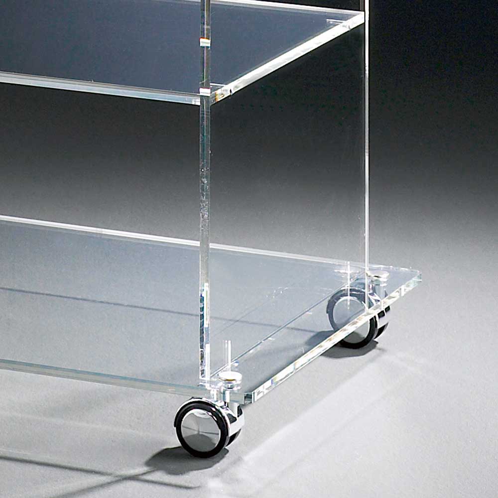 Transparenter TV HiFi Wagen aus Acryl Glas - Zinsoe