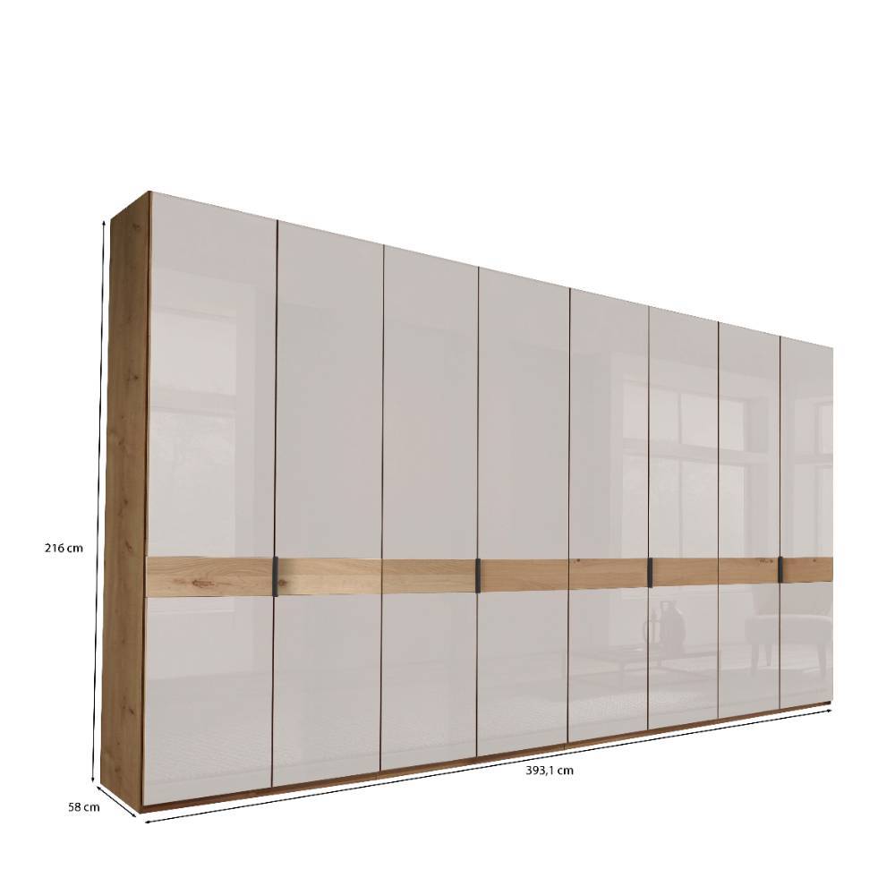 8-türiger Kleiderschrank mit Glasfront - Crucav
