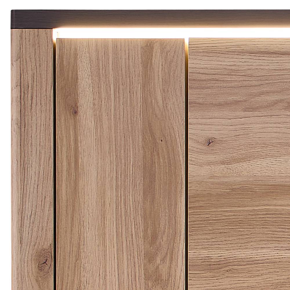 Wohnzimmer-Vitrinenschrank in Eiche Holzoptik - Zorro