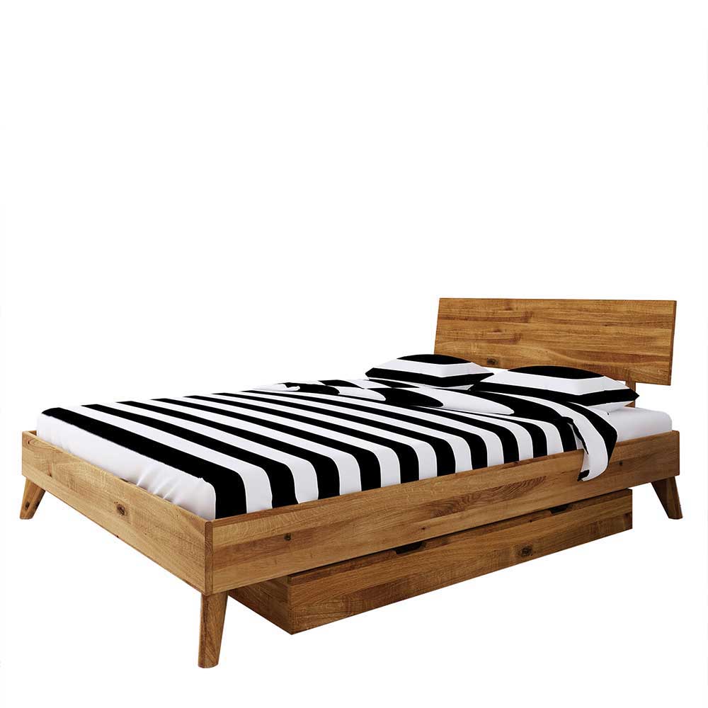 Bettkasten Einzelbett aus Wildeiche Holz - Eavy II