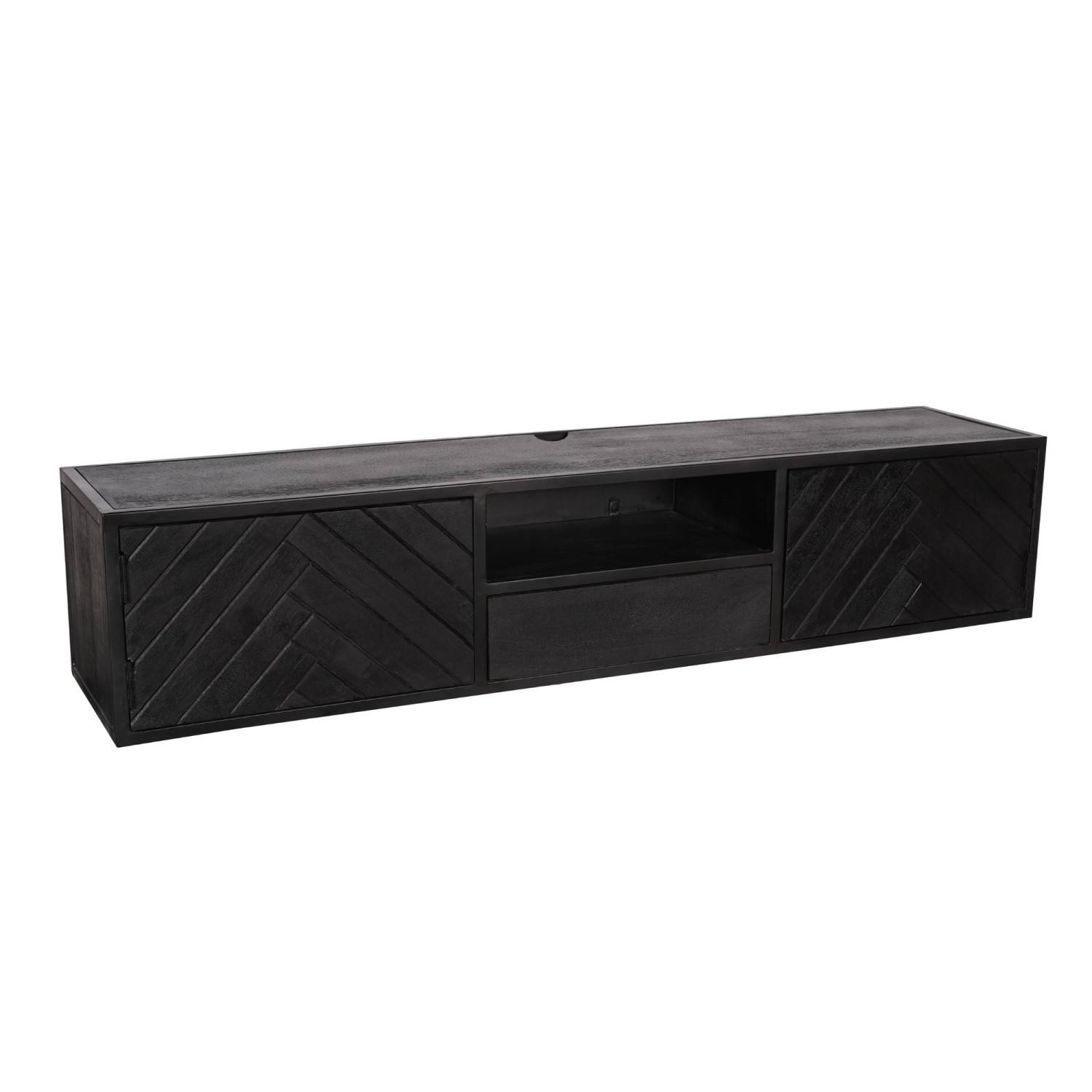 Schwarzes TV Board aus Mangoholz - Lida I