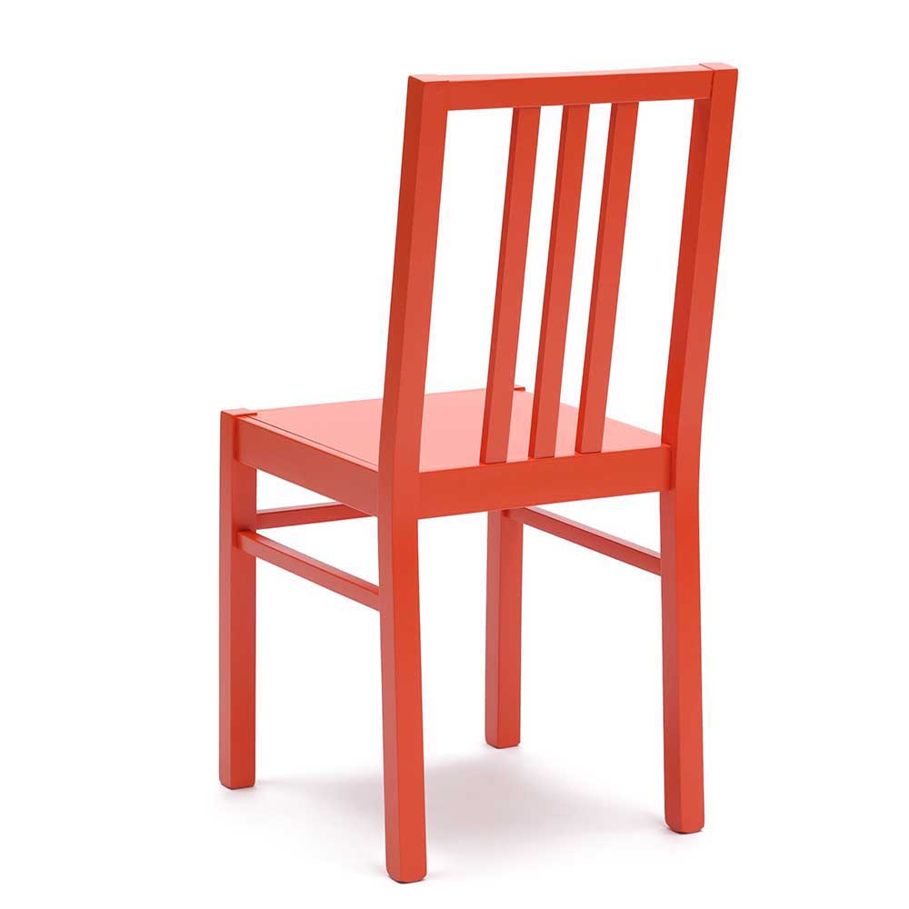 Roter Küchenstuhl aus Holz Buche Helina klassisch (2er Set)