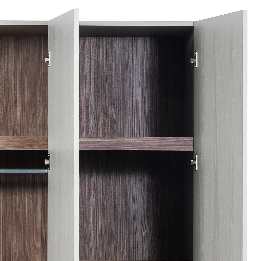 Skandi 3-türiger Schlafzimmerschrank in Grau - Rochella