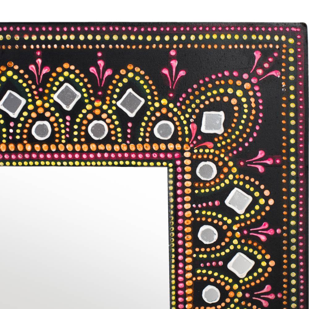 Design Spiegel mit handbemaltem Rahmen - Noro