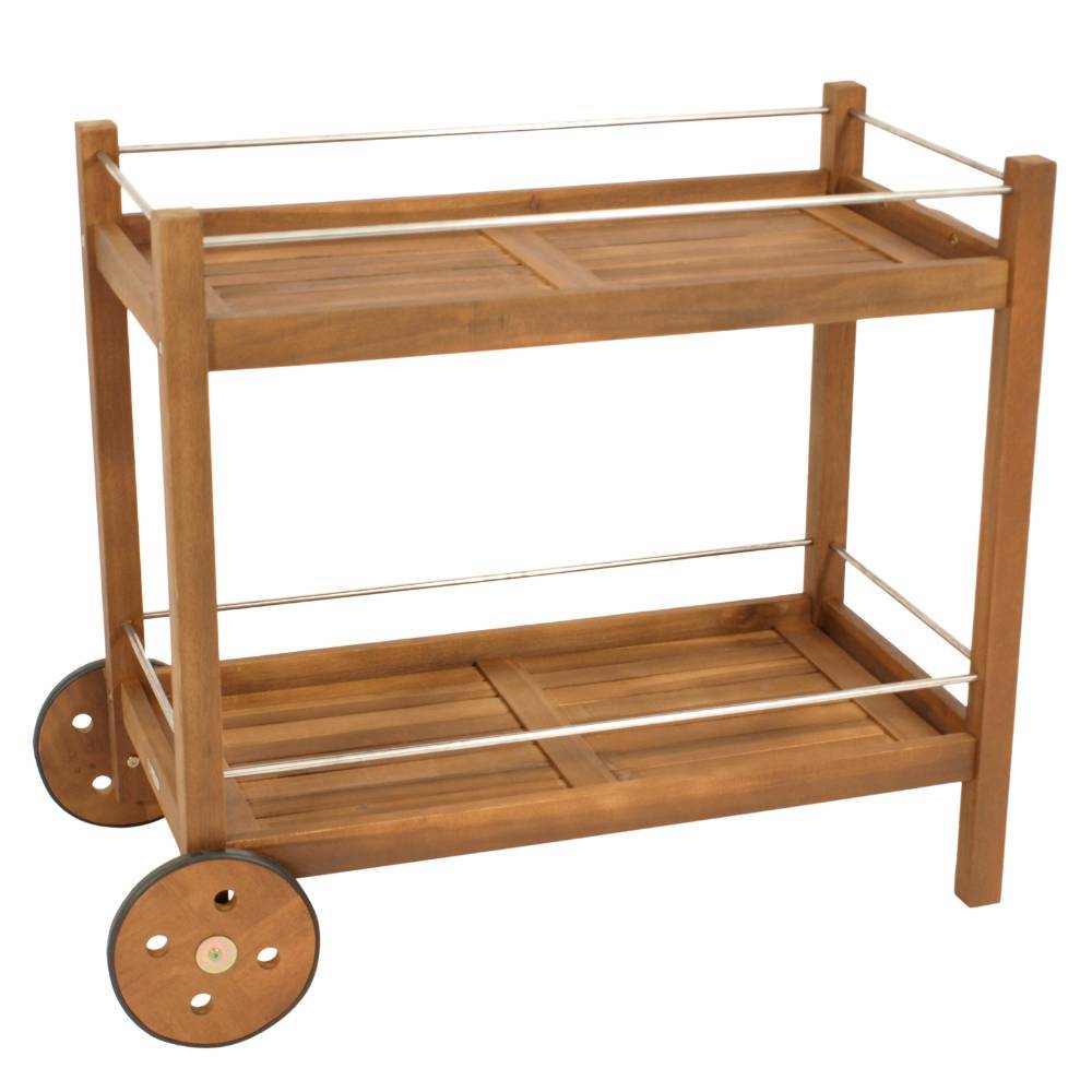Outdoor-Servierwagen aus Akazie Massivholz - Bastian
