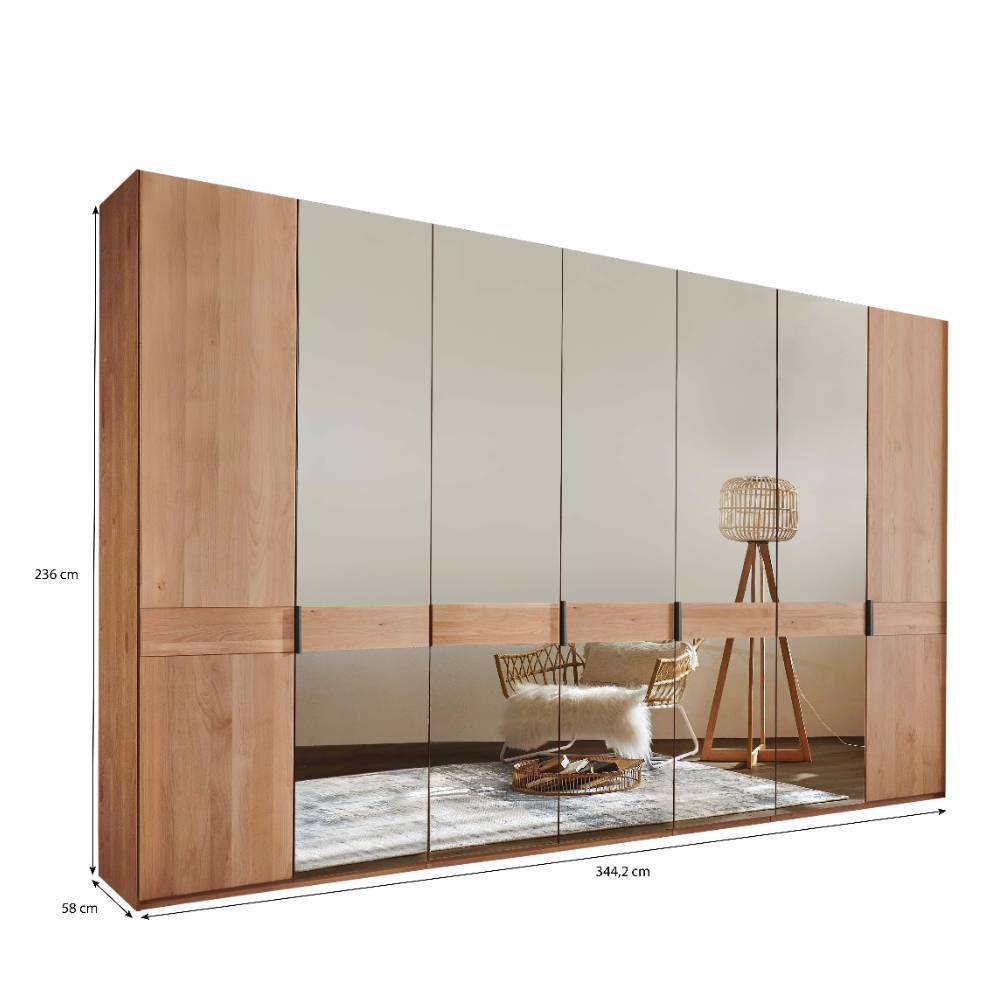 7-türiger Kleiderschrank in Erle teilmassiv - Murray